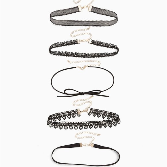 🆕6 BLACK LACE CHOKER SET - Picture 2 of 3